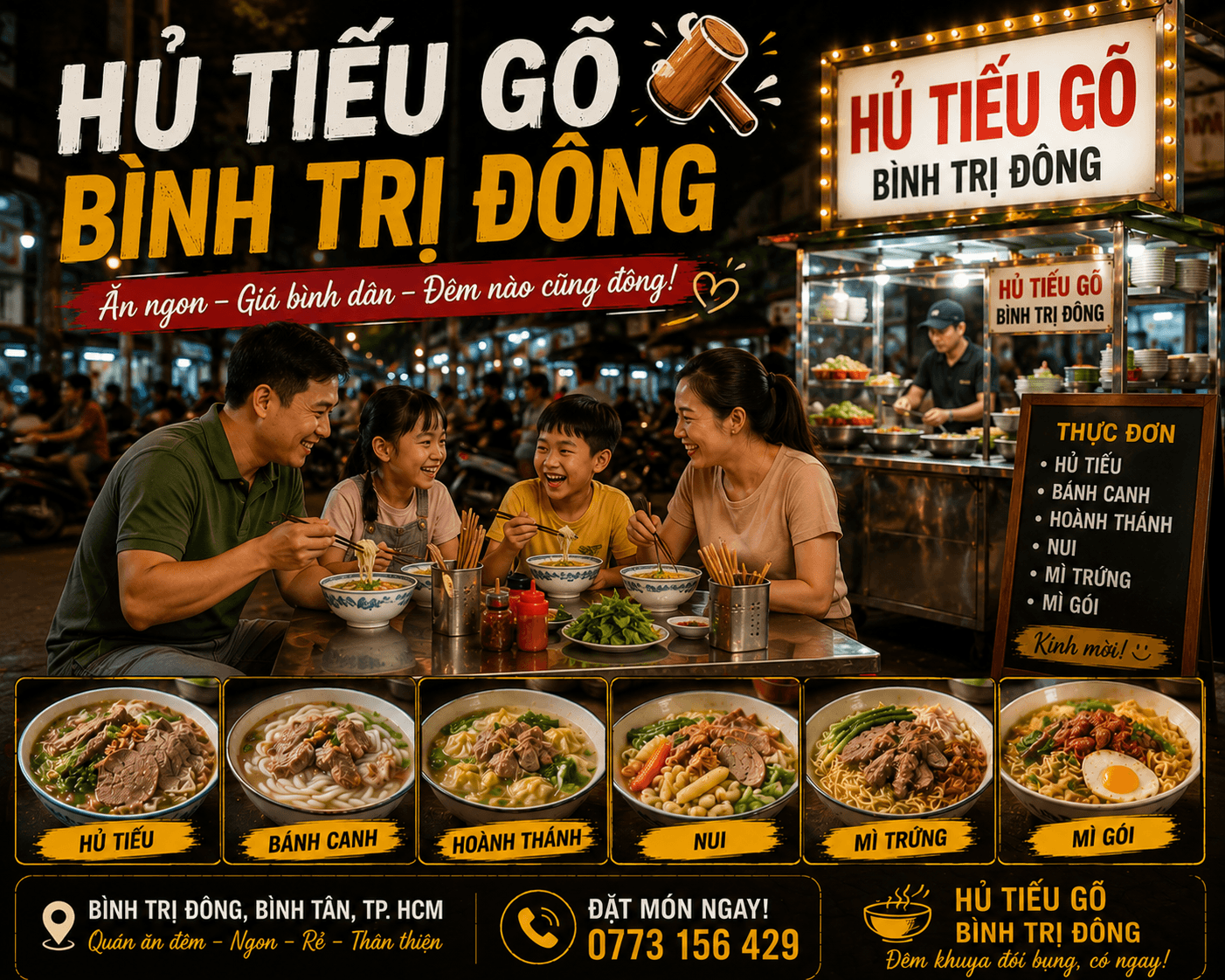 Hủ tiếu gõ mở khuya